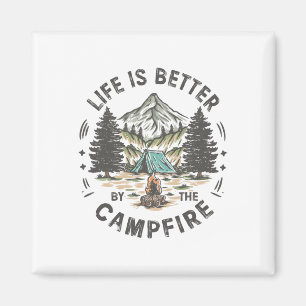 Aimant La vie est meilleure au feu de camp drôle de camp