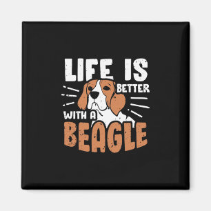 Aimant La Vie Est Meilleure Avec Un Chien Beagle