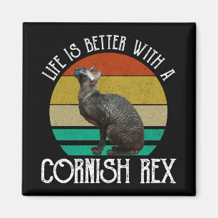 Aimant La vie est meilleure avec un Cornish Rex
