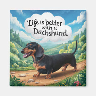 Aimant La Vie Est Meilleure Avec Un Dachshund