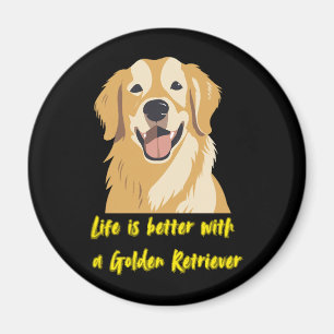 Aimant La vie est meilleure avec un Golden Retriever - Am