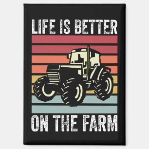 Aimant La Vie Est Mieux À La Ferme - Amateurs D'Agricultu