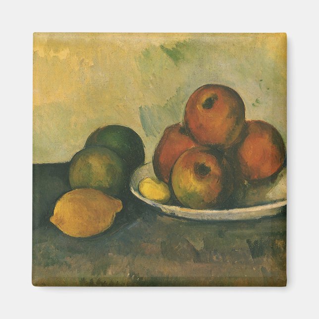 Aimant La vie morte avec les pommes par Paul Cezanne (Devant)