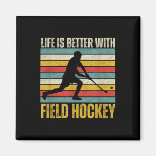 Aimant La vie vintage est meilleure avec joueur de hockey