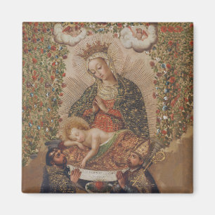 Aimant La Vierge adorant le Christ Enfant Noël
