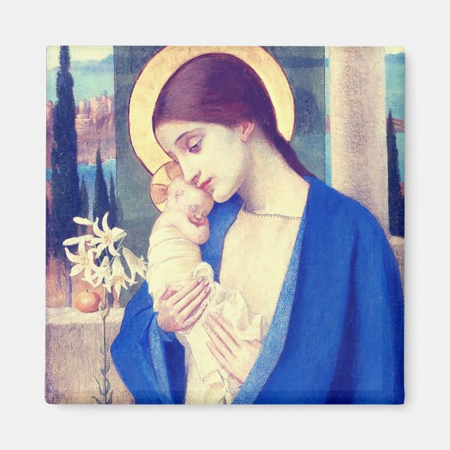 Aimant La Vierge Marie et l'Enfant Jésus grâce de la Rena (Devant)