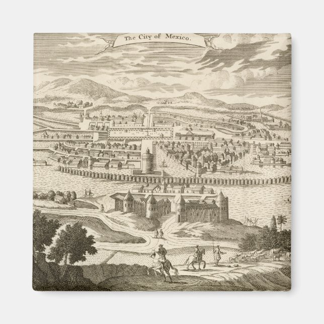 Aimant La ville de Mexico, 1723 (gravure) (Devant)