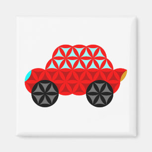 Aimant La Voiture De Vie - Formes Sacrées A3, Rouge.