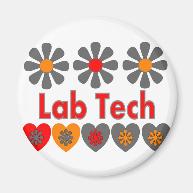 Aimant Lab Tech Fleurs RETRO (Devant)