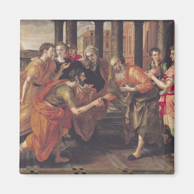 Aimant Laban présente Eliezer à son père, 1562 (Devant)