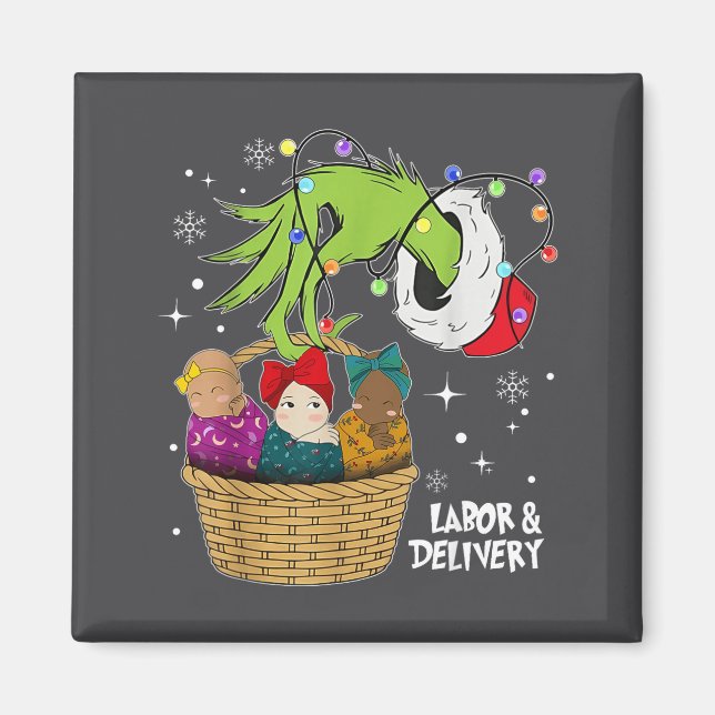 Aimant Labor And Delivery Nurse Christmas Lights Snowflak (Devant)