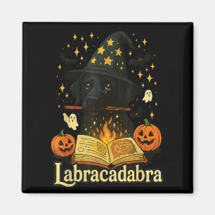 Aimant Labracadabra Black Labrador Magicien Halloween