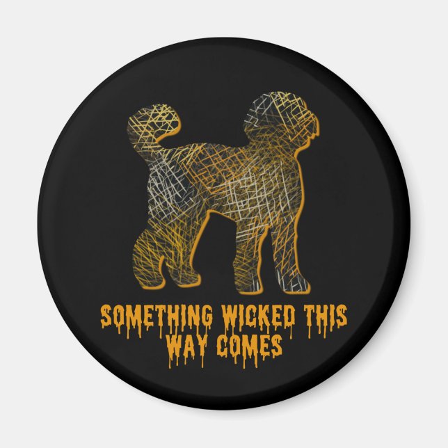 Aimant Labradoodle Chien Silhouette Amusant Halloween (Devant)