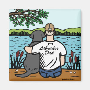 Aimant Labrador et papa noirs