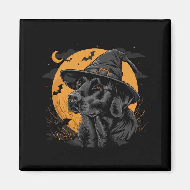 Aimant Labrador Halloween drôle mignon chien Lab noir Mam (Devant)