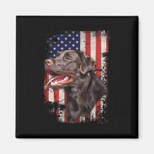 Aimant Labrador Labs Drapeau américain patriotique 4 juil