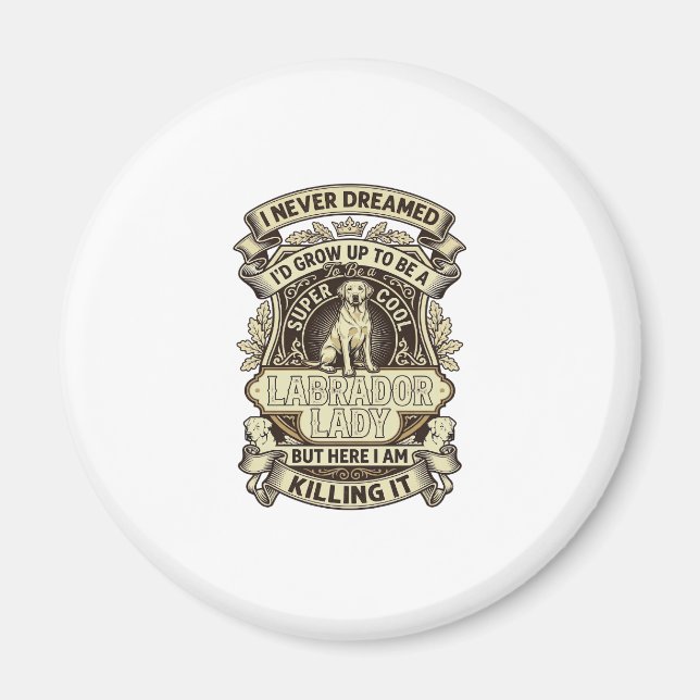 Aimant Labrador Lady Dog Crown Shield_1 (Devant)