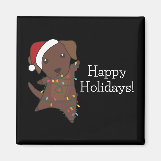 Aimant Labrador Noël Neige Animaux d'hiver Chiens (Devant)