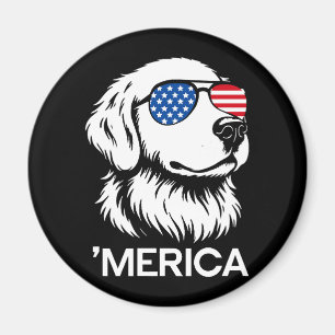 Aimant Labrador patriotique Drapeau américain Fête de l'I