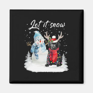 Aimant Labrador Pup Père Noël Chien Noël Snowman Xmas Paj