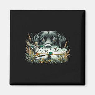 Aimant Labrador Retriever Avec Des Canards Mallard Chasse