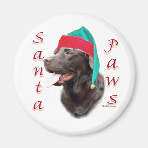Aimant Labrador Retriever (choc) Père Noël Paws
