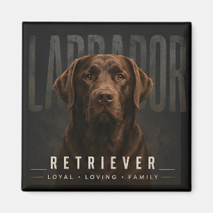 Aimant Labrador Retriever Chocolat Fidèle Famille Aimante