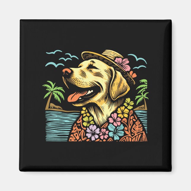Aimant Labrador Retriever Floral Trocal Summer Vibes Hawa (Devant)
