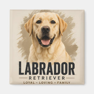 Aimant Labrador Retriever Jaune Chien de Famille Loyal et