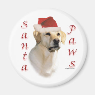 Aimant Labrador Retriever (jaune) Père Noël Paws