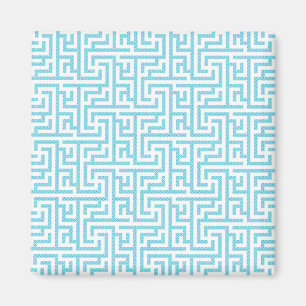 Aimant Labyrinthe bleu clair et blanc