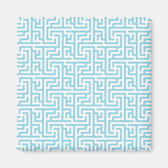 Aimant Labyrinthe bleu clair et blanc (Devant)