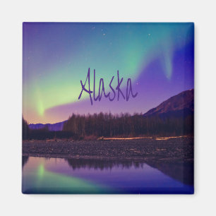 Aimant Lac Alaska Northern Lights Mountains