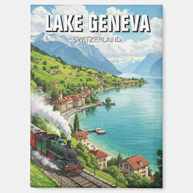 Aimant Lac Genève Suisse Voyage (Recto)