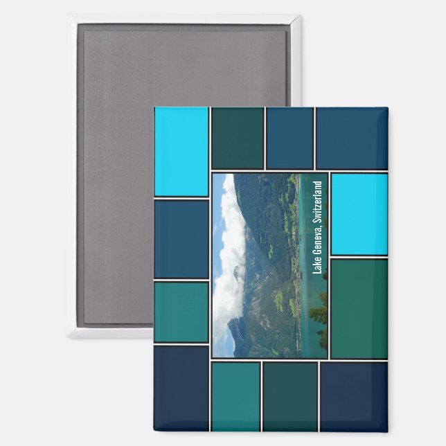 Aimant Lac Léman, Suisse (Recto/Verso)