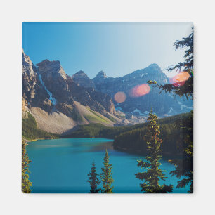 Aimant Lac moraine du coucher du soleil d'été, Canada