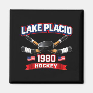 Aimant Lac placide 1980 hockey vintage puck usa new york