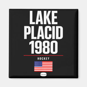 Aimant Lac placide 1980 hockey vintage puck usa new york