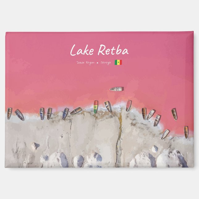 Aimant Lac Retba, Sénégal - Bateaux du lac rose (Recto)