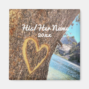 Aimant Lac Tahoe Blue Water Tree Heart Love