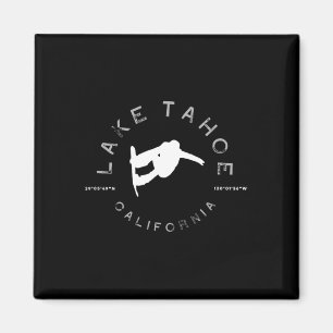 Aimant Lac Tahoe Californie Vintage Graphisme Snowboard T