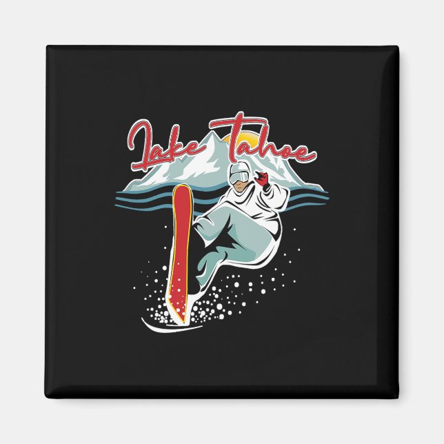 Aimant Lac Tahoe Sierra Nevada Californie Snowboard S (Devant)