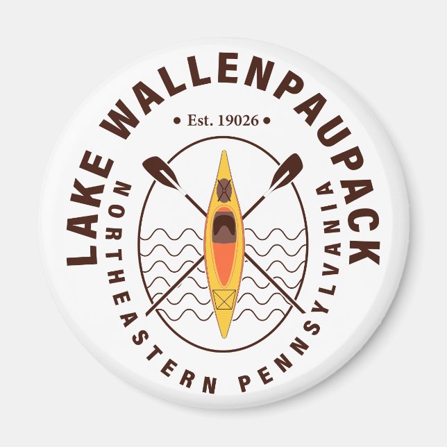 Aimant Lac Wallenpaupack Pennsylvanie Kayaking Fishing (Devant)