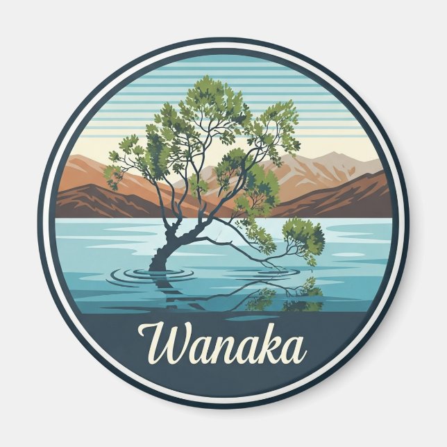 Aimant Lac Wanaka Tree Nouvelle-Zélande Voyages (Devant)