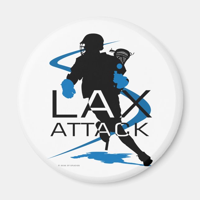 Aimant Lacrosse Boys LAX Attack Blue (Devant)