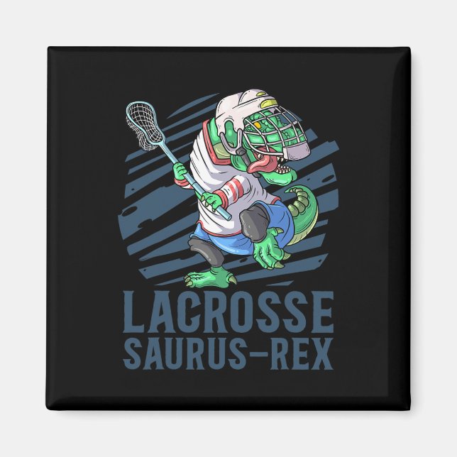 Aimant Lacrosse-o-saurus T Rex Dinosaure Avec Bâton de La (Devant)