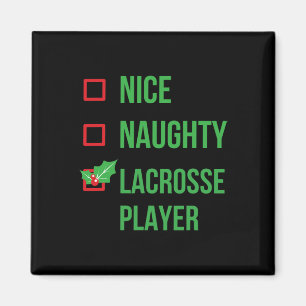 Aimant Lacrosse Player Funny Pajama cadeau de Noël