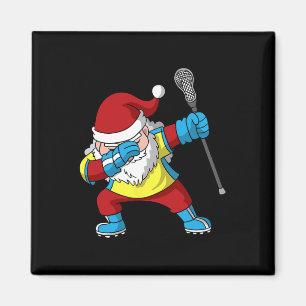 Aimant Lacrosse Santa Claus Lax Christmas Dabbing Hommes