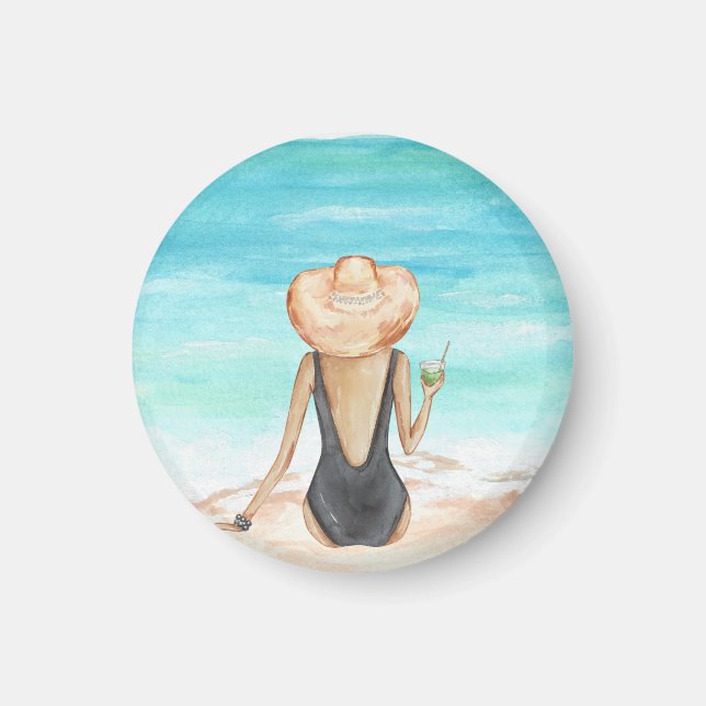 Aimant ladie sur la plage (Devant)