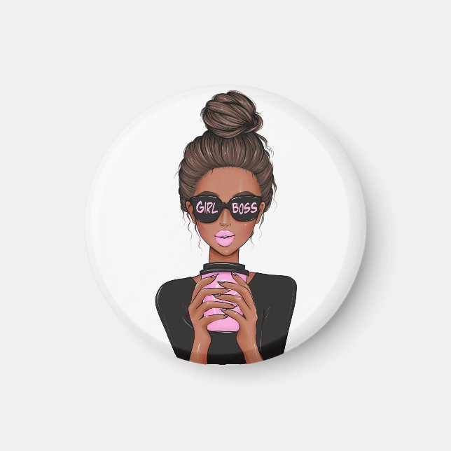 Aimant Lady Boss Life, Boss Babe Woman, Girl Boss T-Shirt (Devant)